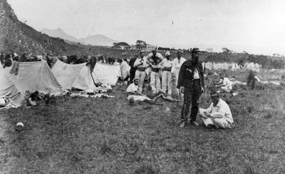 French Soldiers in Camp, c.1860s by French Photographer